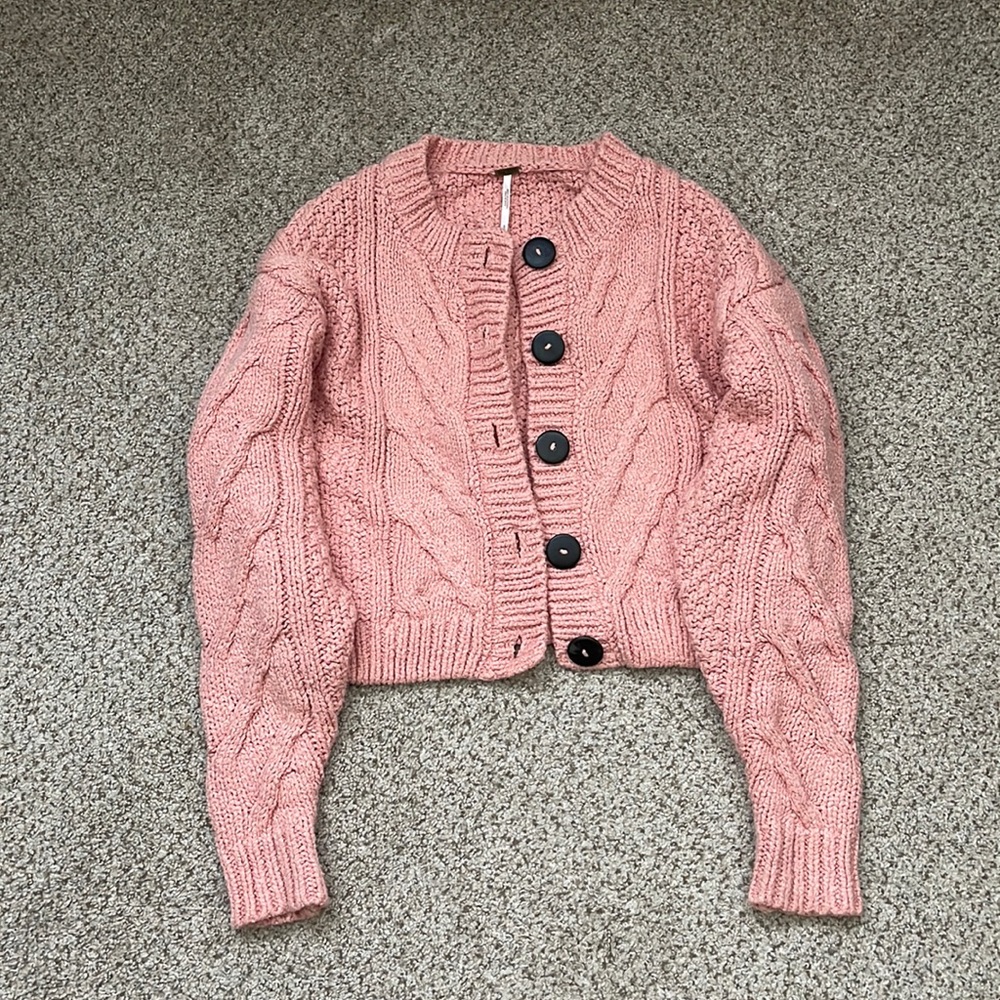Free People Bonfire Cardi in Pink/Rose Size Small